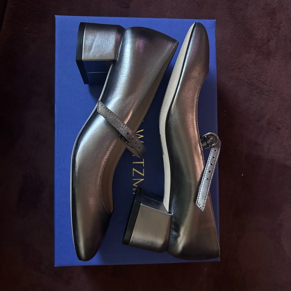 Stuart Weitzman Gabby Mary Jane Pump in Silver Color - Picture 5 of 6